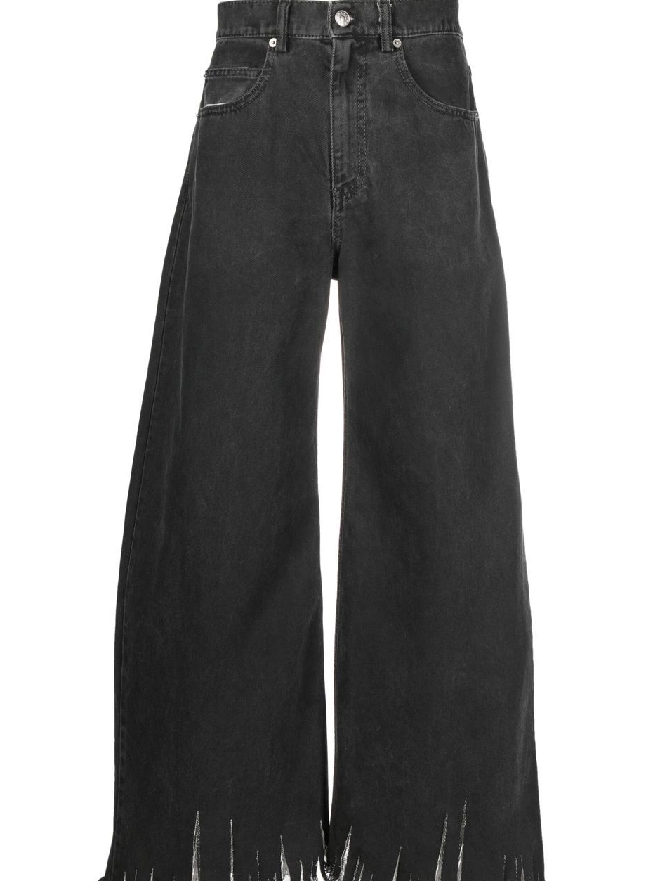 Affordable Women fringed Alanui jeans wide leg 0816